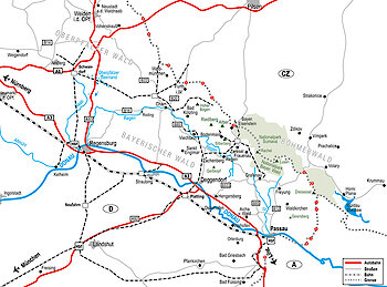 Karte Bayersicher Wald